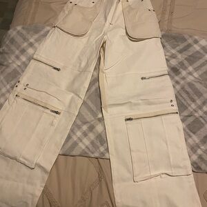 I.AM.GIA Women's Cream Cargo Jeans